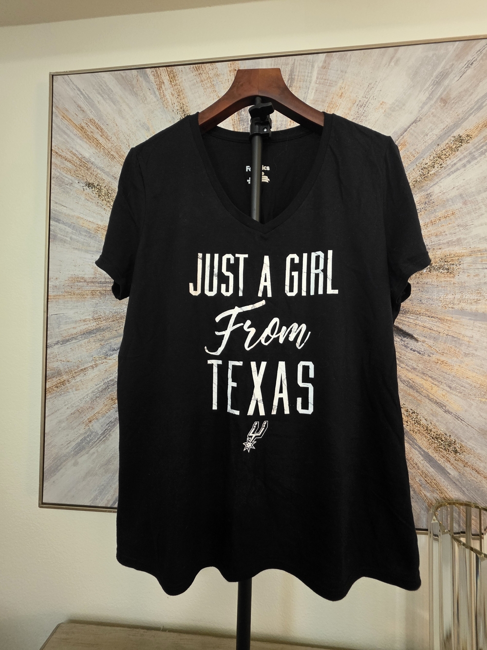 Fanatics Black V-Neck 'Just A Girl From Texas' Women's Tee